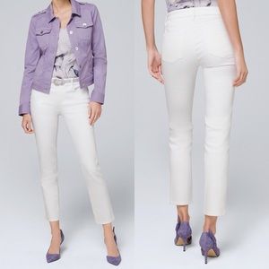 NWT WHBM Essential Slim Crop White Jeans Size 4